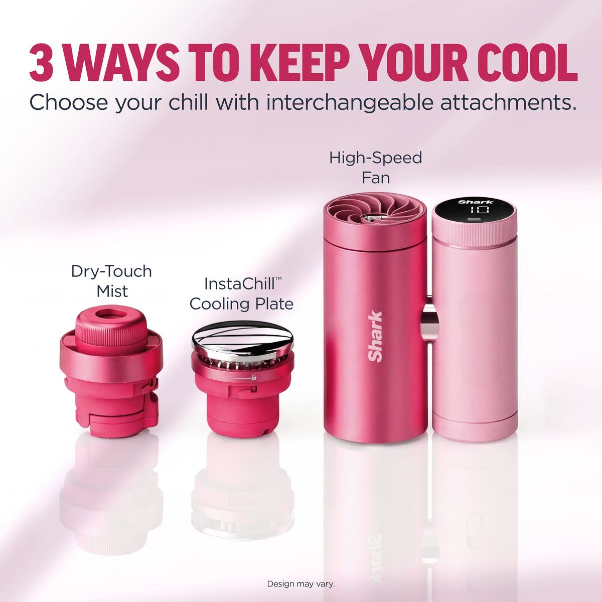 Shark - ChillPill 3-in-1 Personal Cooling System with Fan, InstaChill Cooling Plate & Dry-Touch Mist - Glacier