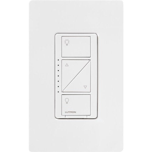 Lutron - Caseta Smart Dimmer Switch, 150W LED/600W Incandescent, for Wall and Ceiling Lights - White