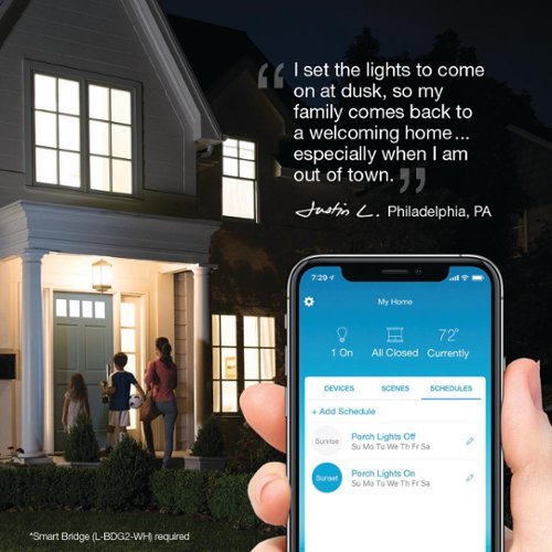 Lutron - Caseta Smart Dimmer Switch, 150W LED/600W Incandescent, for Wall and Ceiling Lights - White