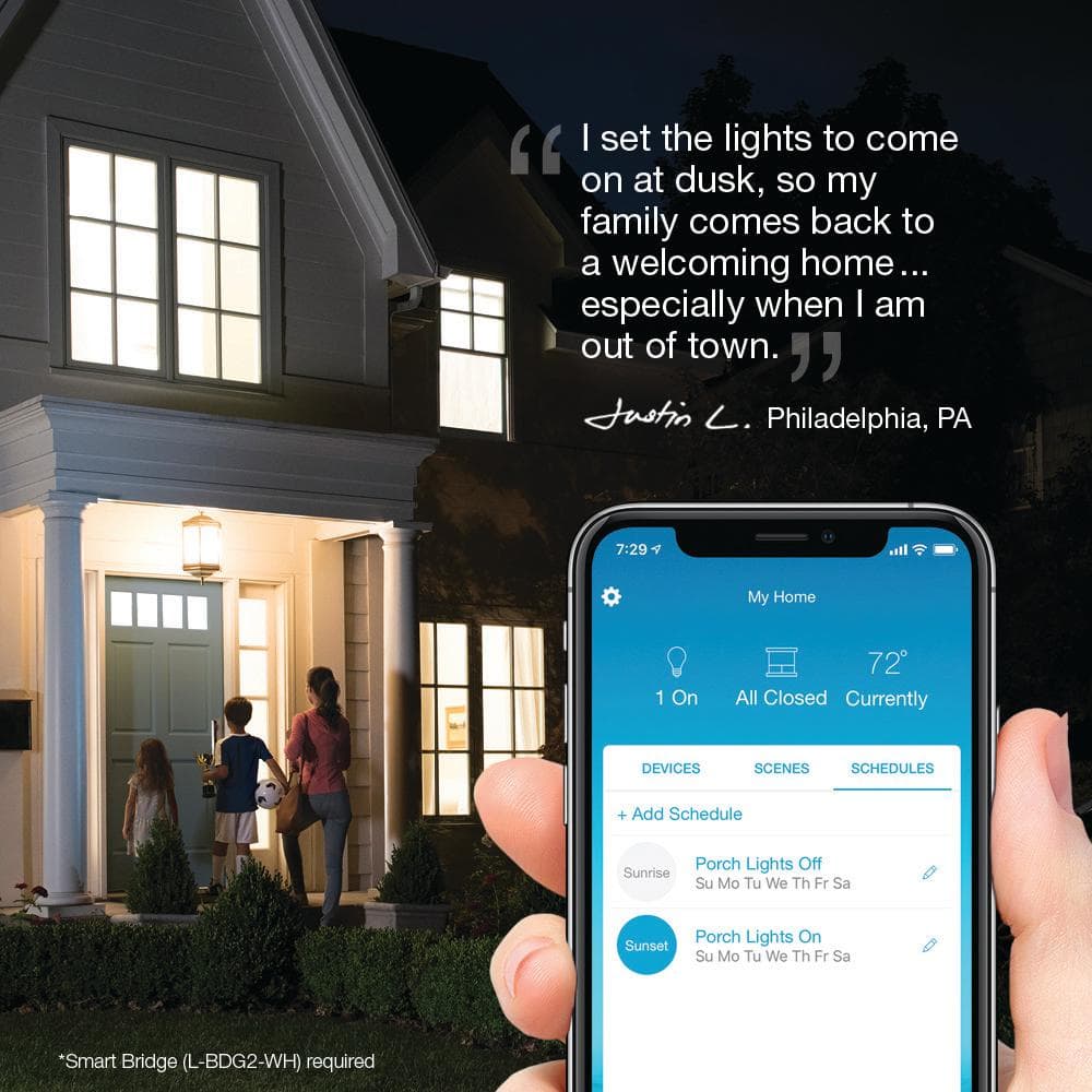 Lutron - Caseta Smart Dimmer Switch, 150W LED/600W Incandescent, for Wall and Ceiling Lights - White