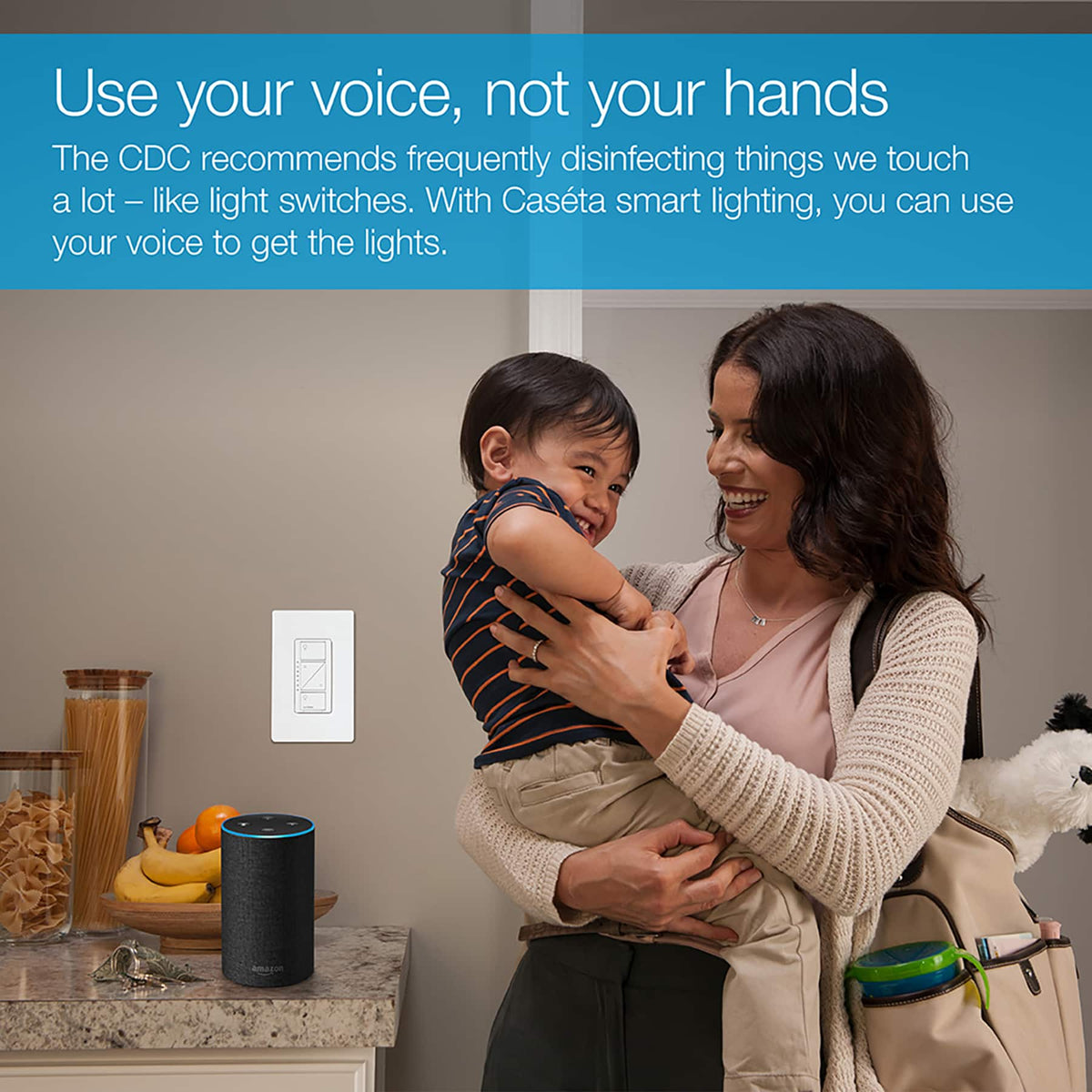 Lutron - Caseta Smart Dimmer Switch, 150W LED/600W Incandescent, for Wall and Ceiling Lights - White