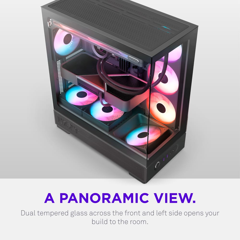 NZXT - S5 RGB Compact ATX Mid-Tower Computer Case - Black - Black