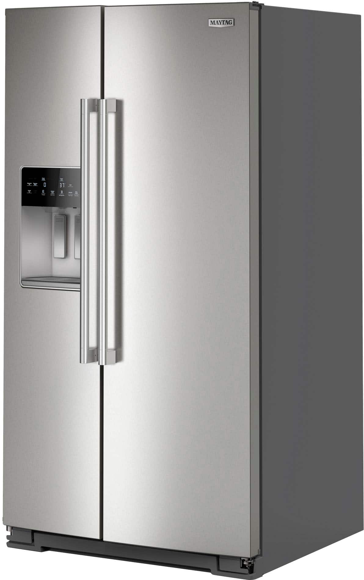 Maytag - 36 in. Wide 29 cu. ft. Side-by-Side Built-in Refrigerator with Arctic Blue Interior - Stainless Steel