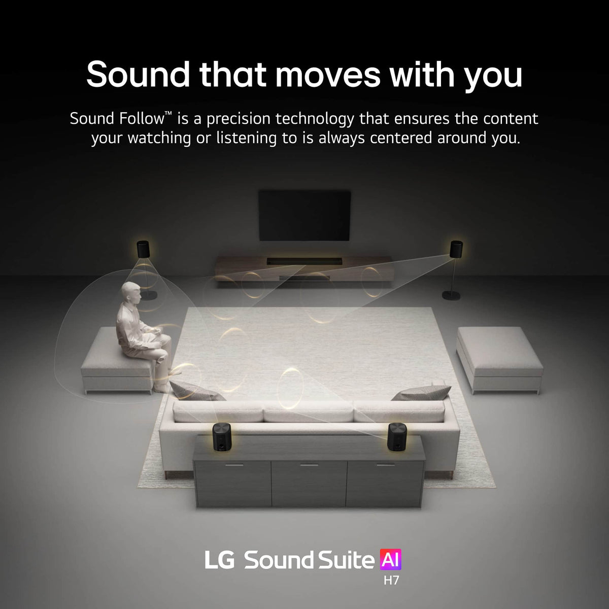 LG - Sound Suite H7 Soundbar with Dolby Atmos FlexConnect - Black
