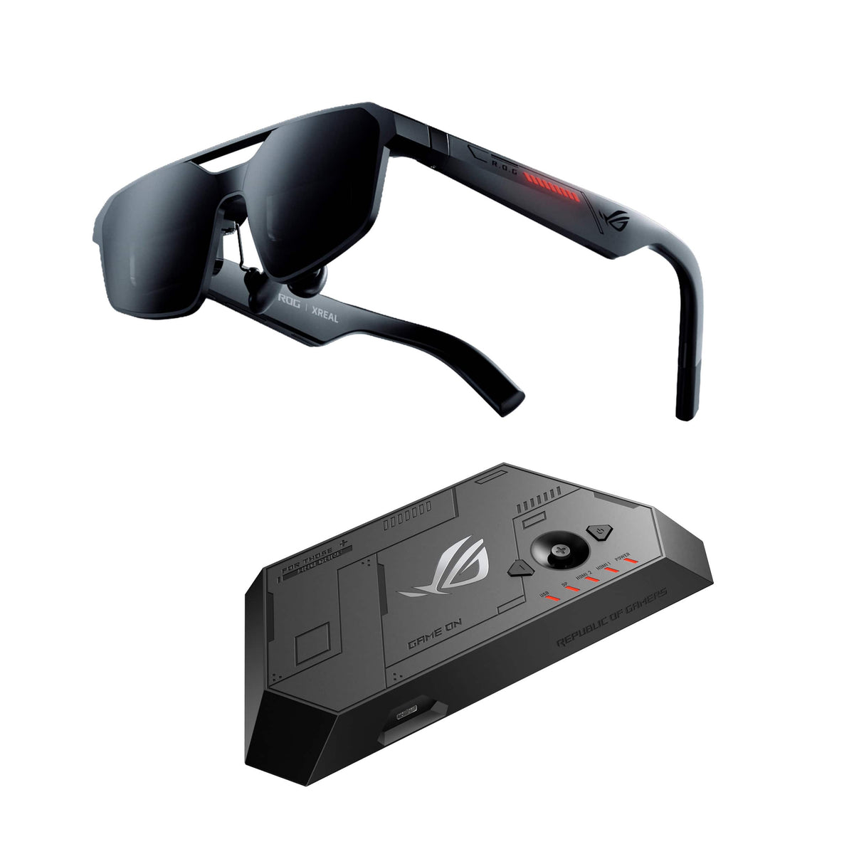 ASUS - ROG XREAL R1 Gaming AR Glasses - 171" FHD 240Hz 0.01ms for ROG Ally, PC and Console (Broad IPD 66-75mm) - Black