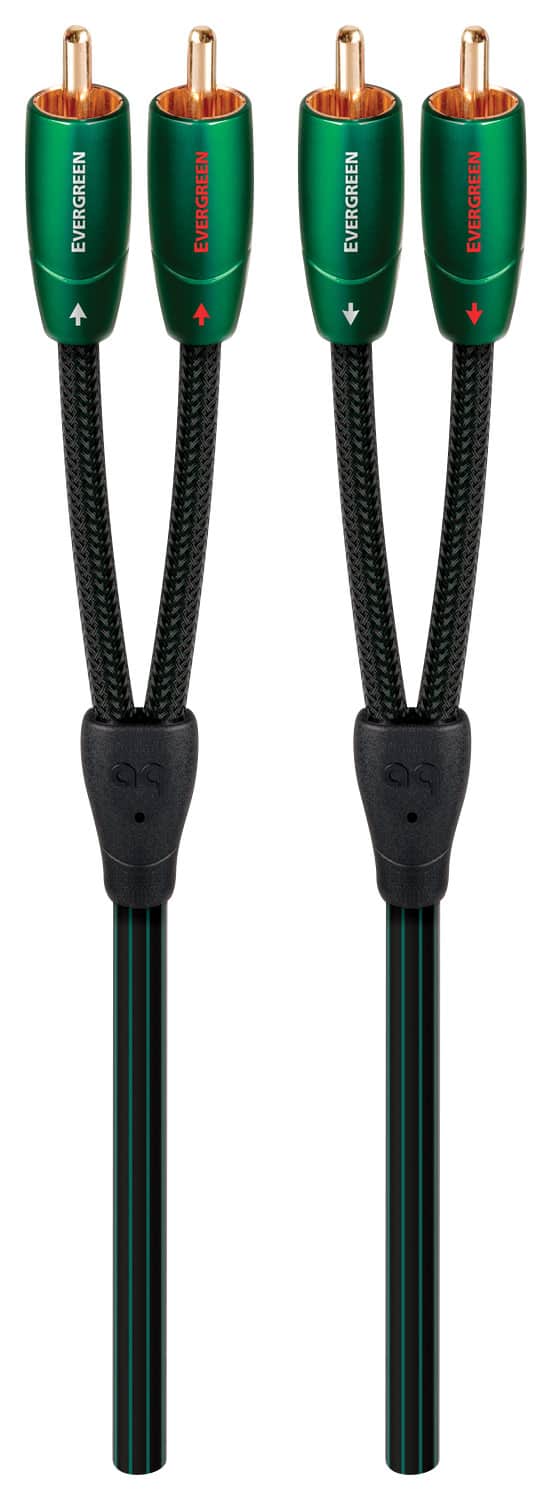 AudioQuest - Evergreen RCA > RCA 9.8' Analog Audio Interconnect Cable - Green on Black