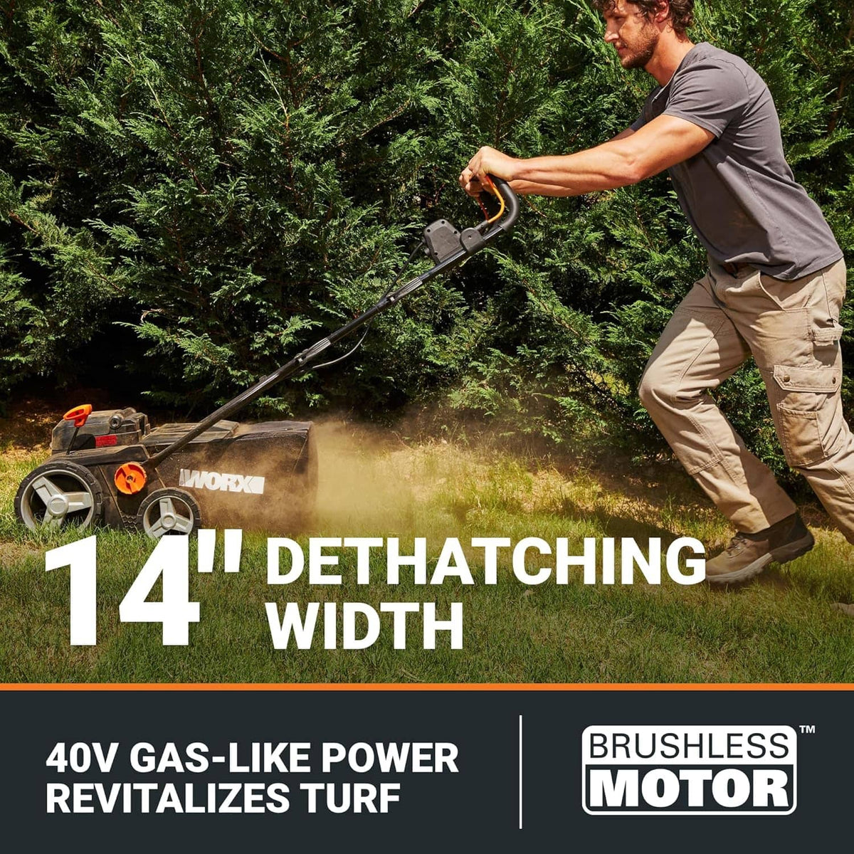 WORX - Nitro 40V 14" Dethatcher - Black