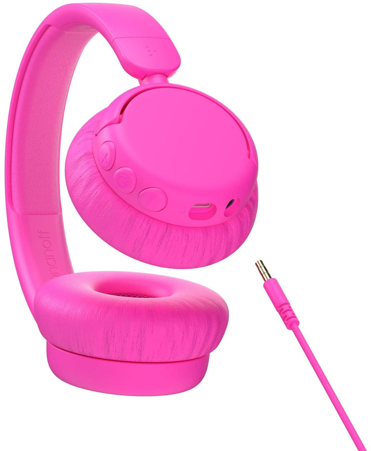 Made for Amazon BuddyPhones EcoTime Wireless SafeAudio Over-the-Ear Youth Headset, Bluetooth (Ages 6+) - Pink
