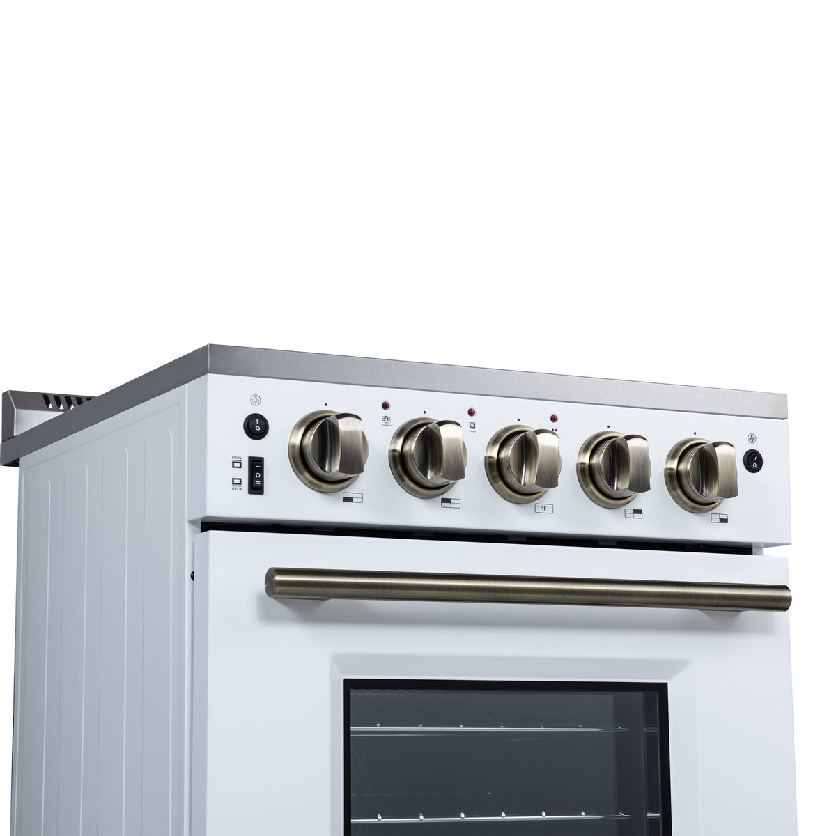 Forno Appliances - 24 in. Wide 4 Elements Loiano 2.3 Cu. Ft. Freestanding Electric Range with Storage Drawer - White