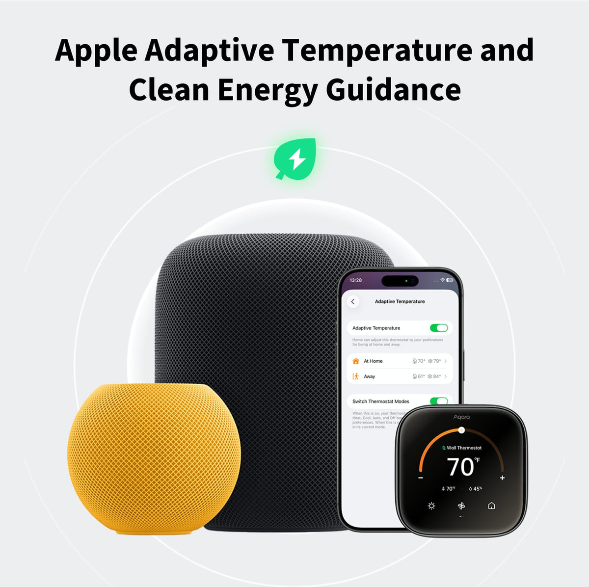Aqara - Smart Wi-Fi Thermostat W200 Matte Kit w/C-Wire, Programmable, Apple Adaptive Temperature, Matter over Thread Hub, Google - Black