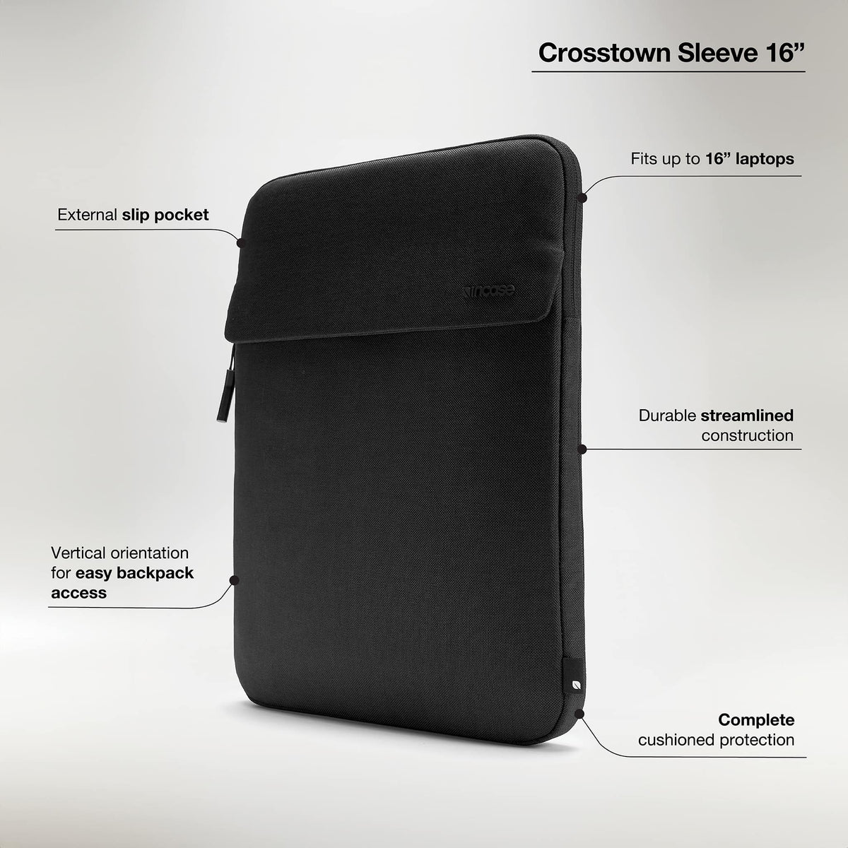 Incase - Crosstown Sleeve for 16" Laptop - Black