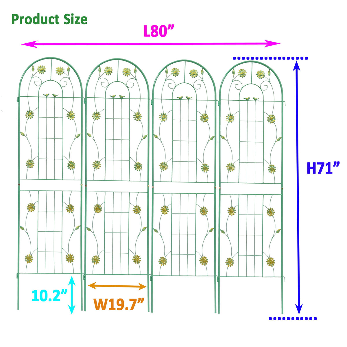 Enrejado de metal para jardín, enrejado inoxidable para plantas trepadoras, soporte para flores de exterior