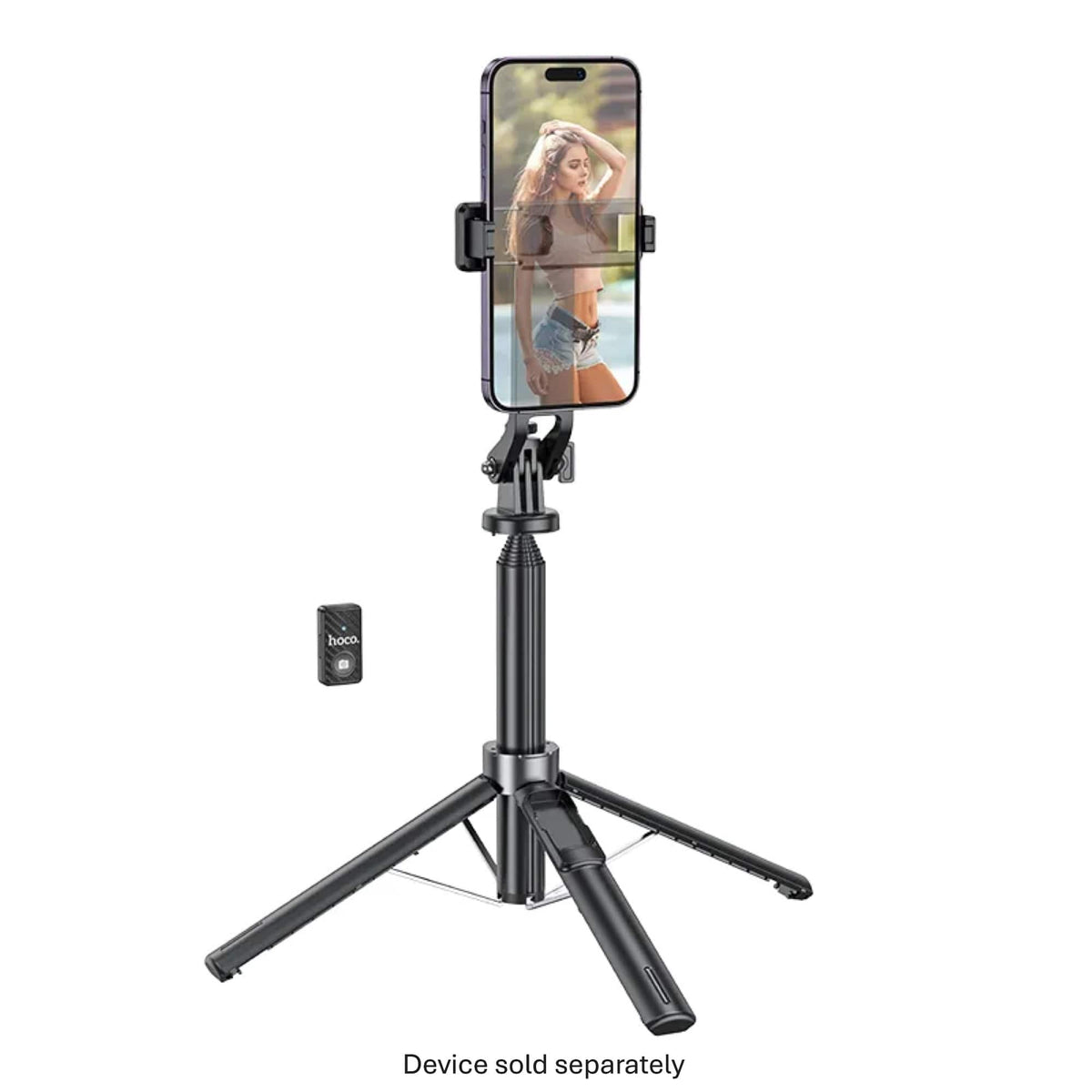 HOCO - 54" Expandable Selfie Stick and Tripod for Content Creators - Black