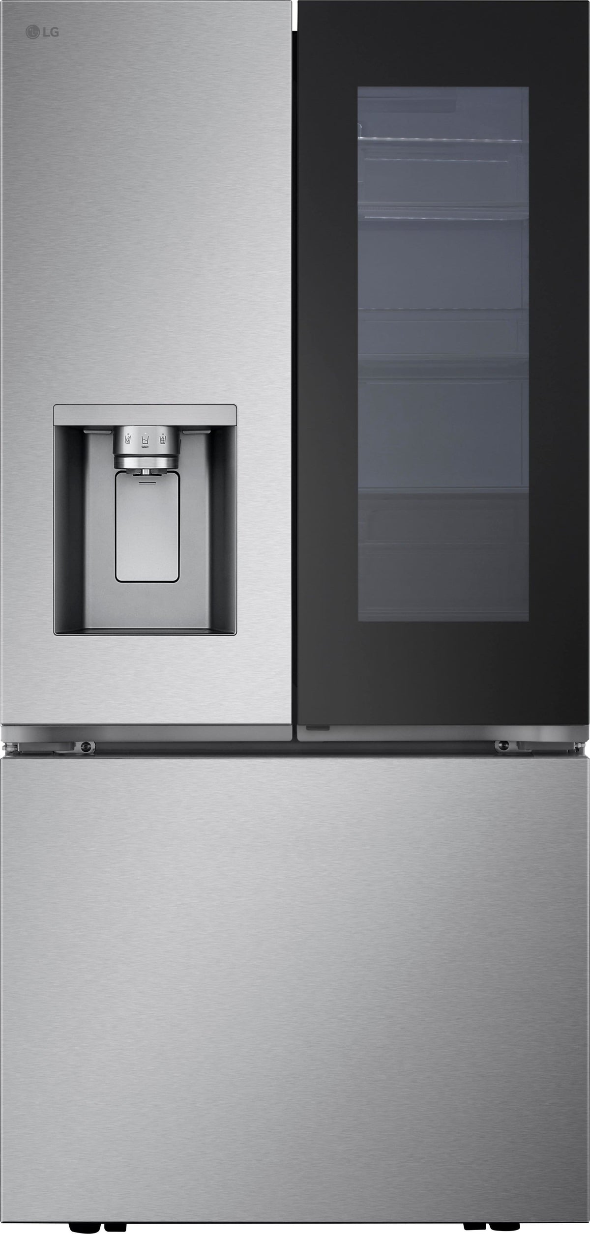 LG - 33-in Wide 24.5 Cu. Ft. French Door Standard-Depth MAX Smart Refrigerator with Dual Ice Maker with Craft Ice - Stainless Steel