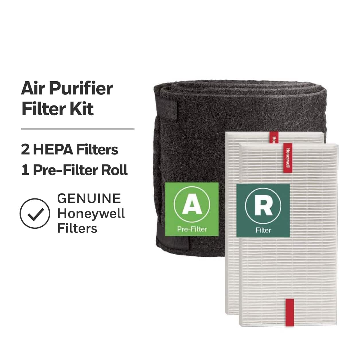 Honeywell - HEPA Air Purifier Filter Value Kit - A and R Filters - Black White