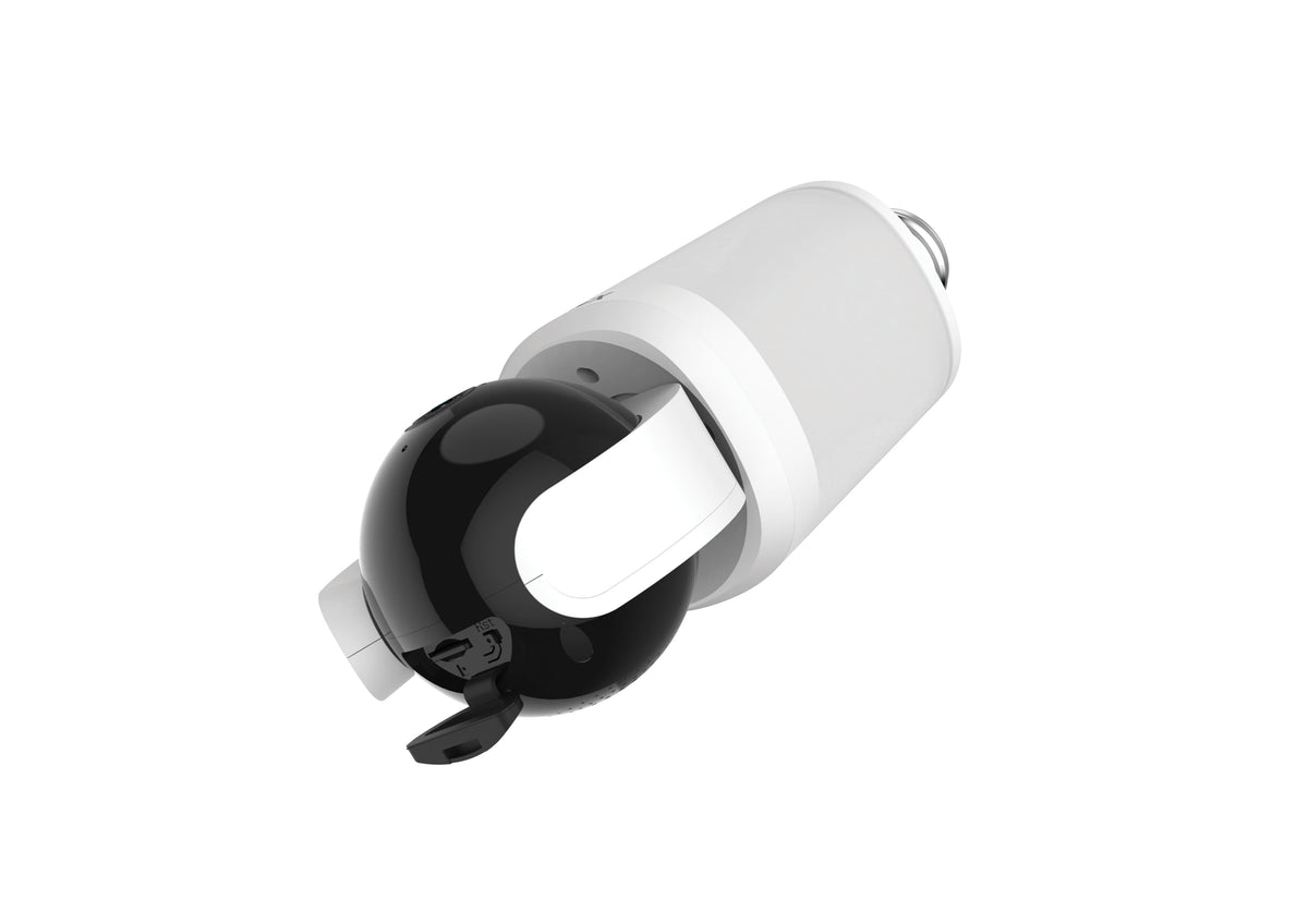 Lorex - Connect 2K Wi-Fi Smart Lightbulb Pan-Tilt Security Camera - White