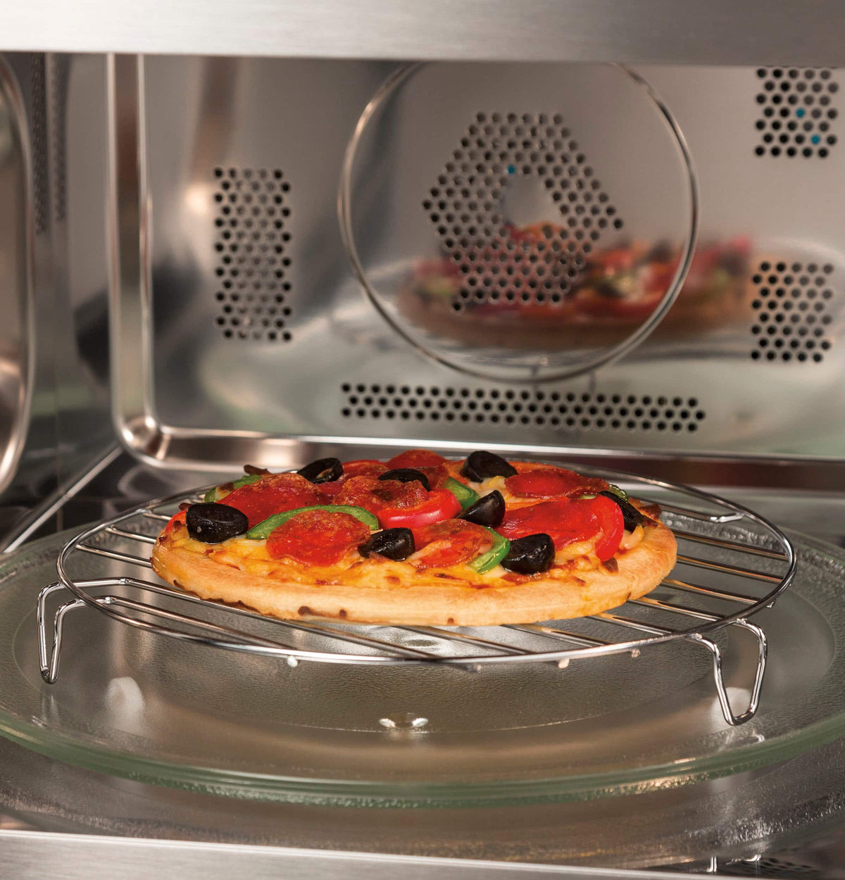 GE Profile - 1.5 Cu.Ft. Convection Countertop Microwave with Sensor Cooking and Scan to Cook Technology - Stainless Steel