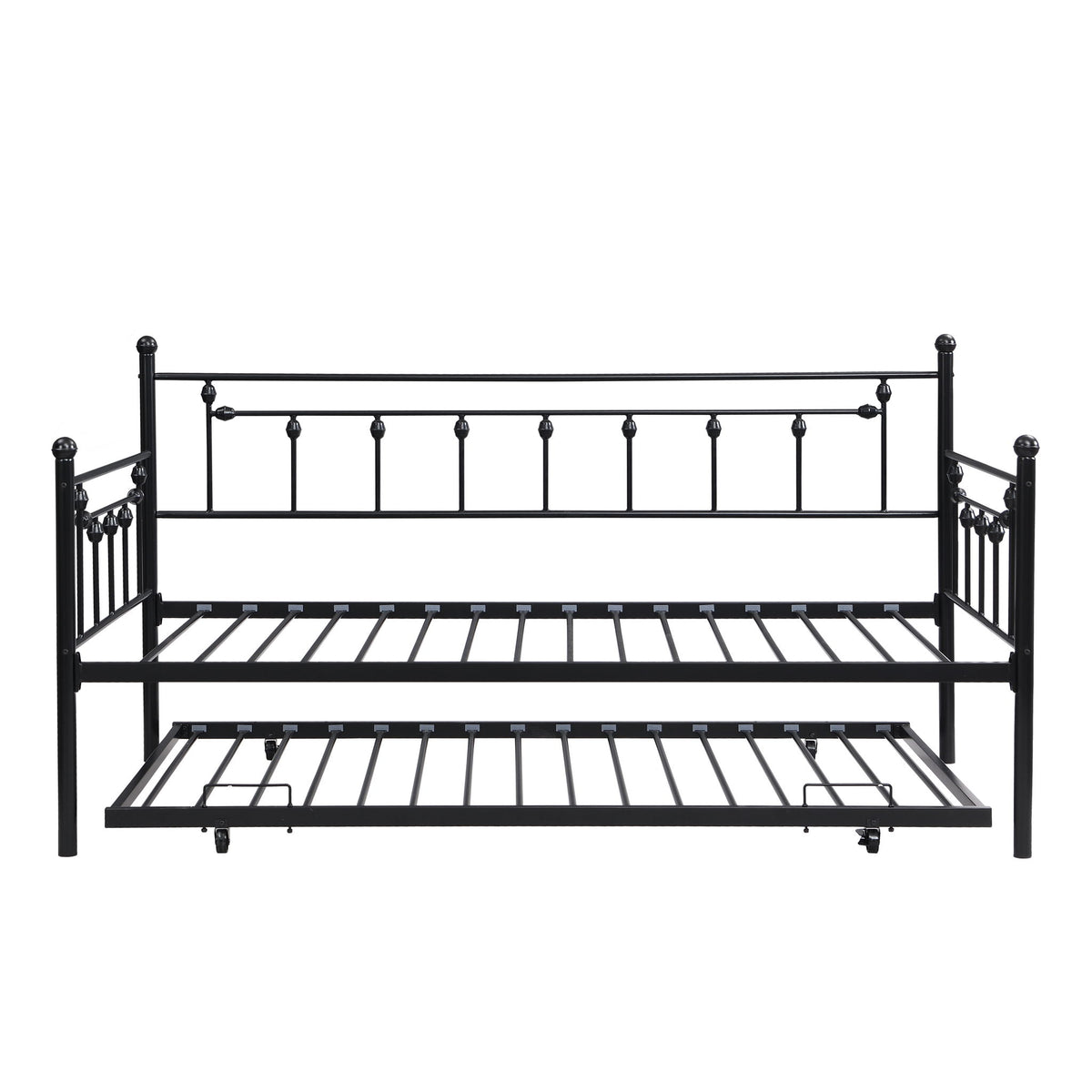 Cama nido doble con cama extraíble - Negra