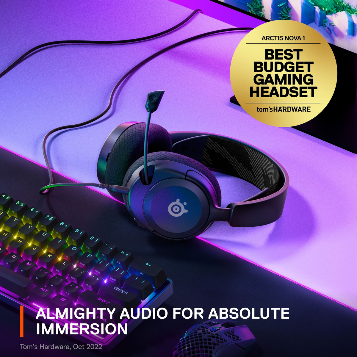 SteelSeries - Arctis Nova 1 Wired Gaming Headset for PC, PS5, and PS4 - Black