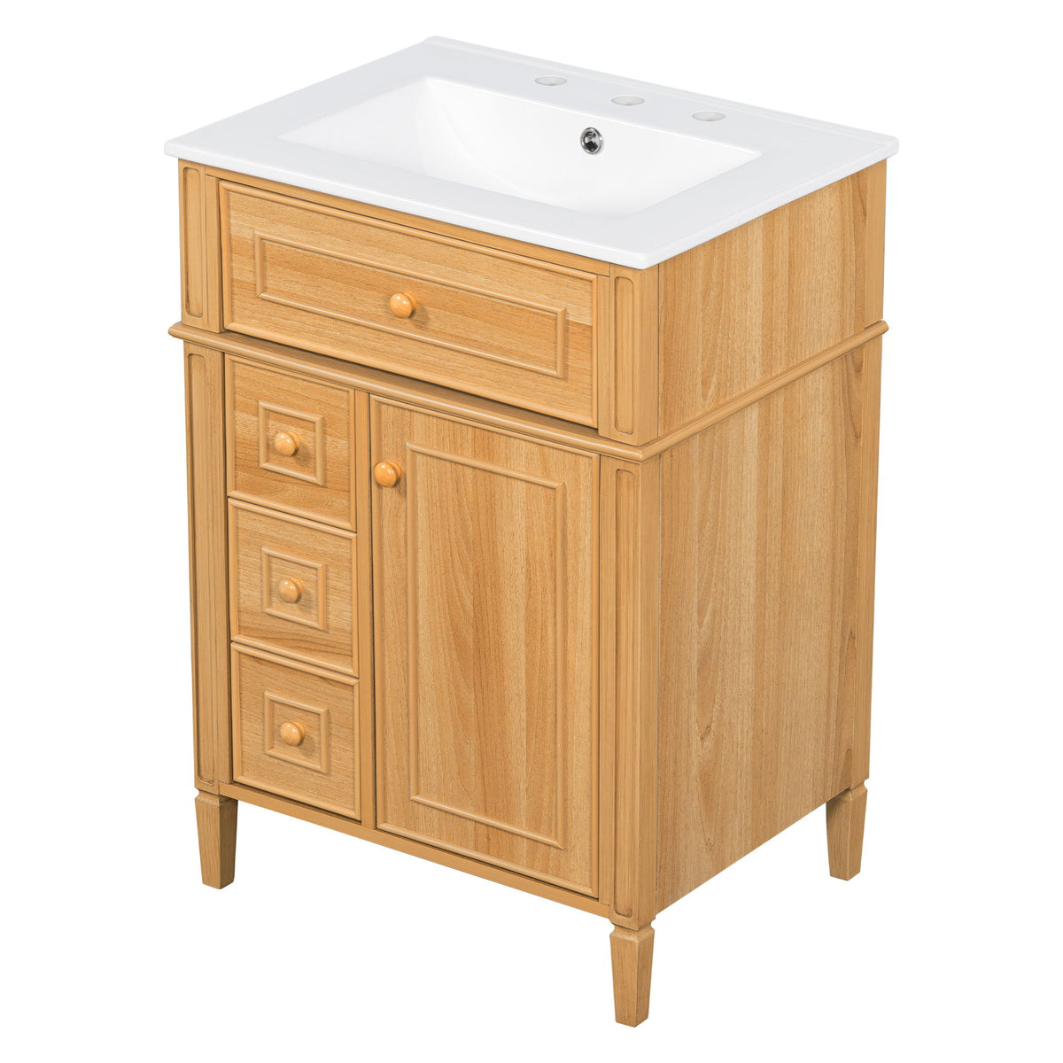Tocador de baño con cajón abatible y 2 cajones de cierre suave