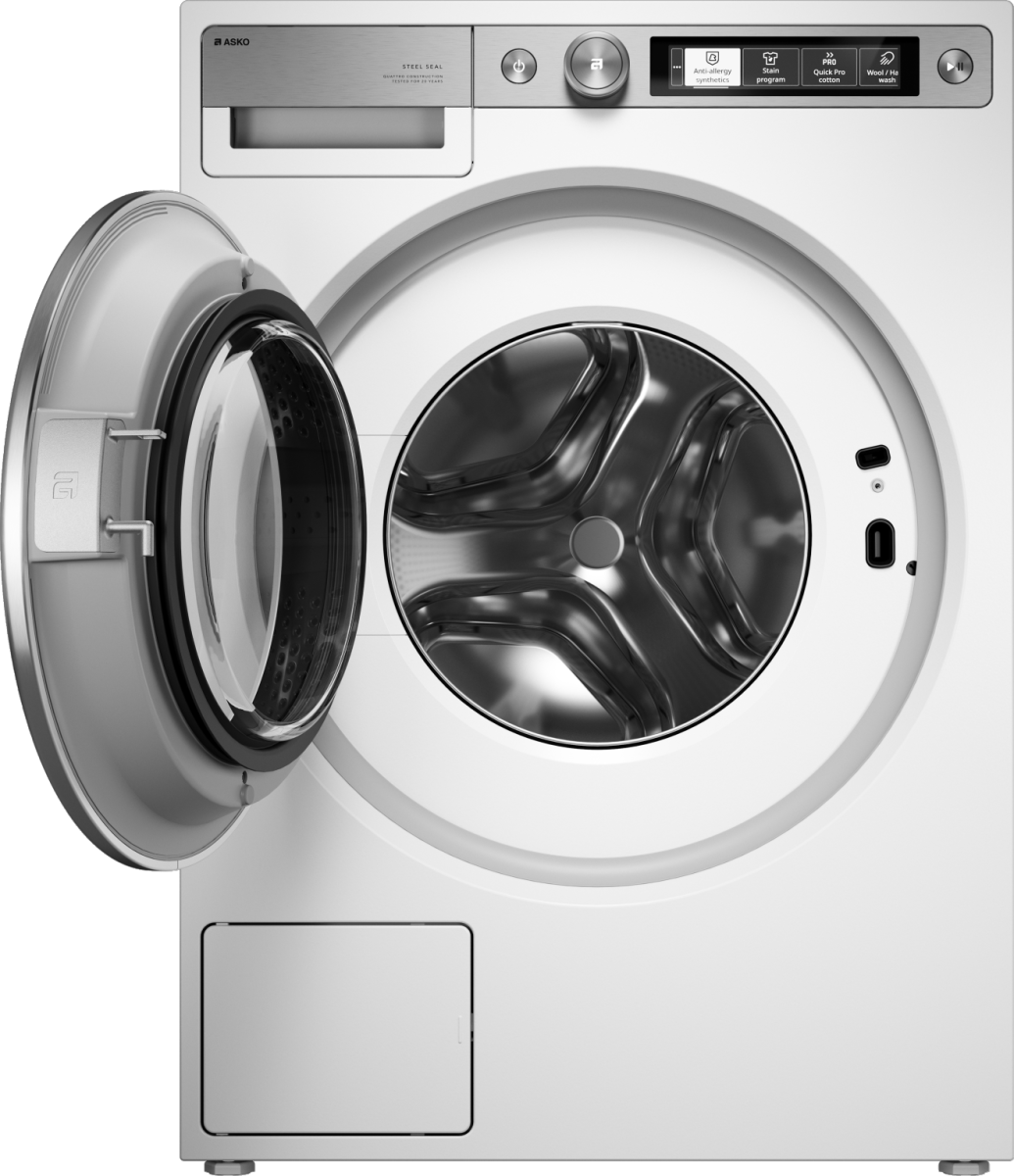 Asko - 2.8 Cu.Ft. High-Efficiency Front Load Washer, Auto Dose, Steel Seal, 26.5 lb capacity, 1400 RPM max spin, Stackable - White