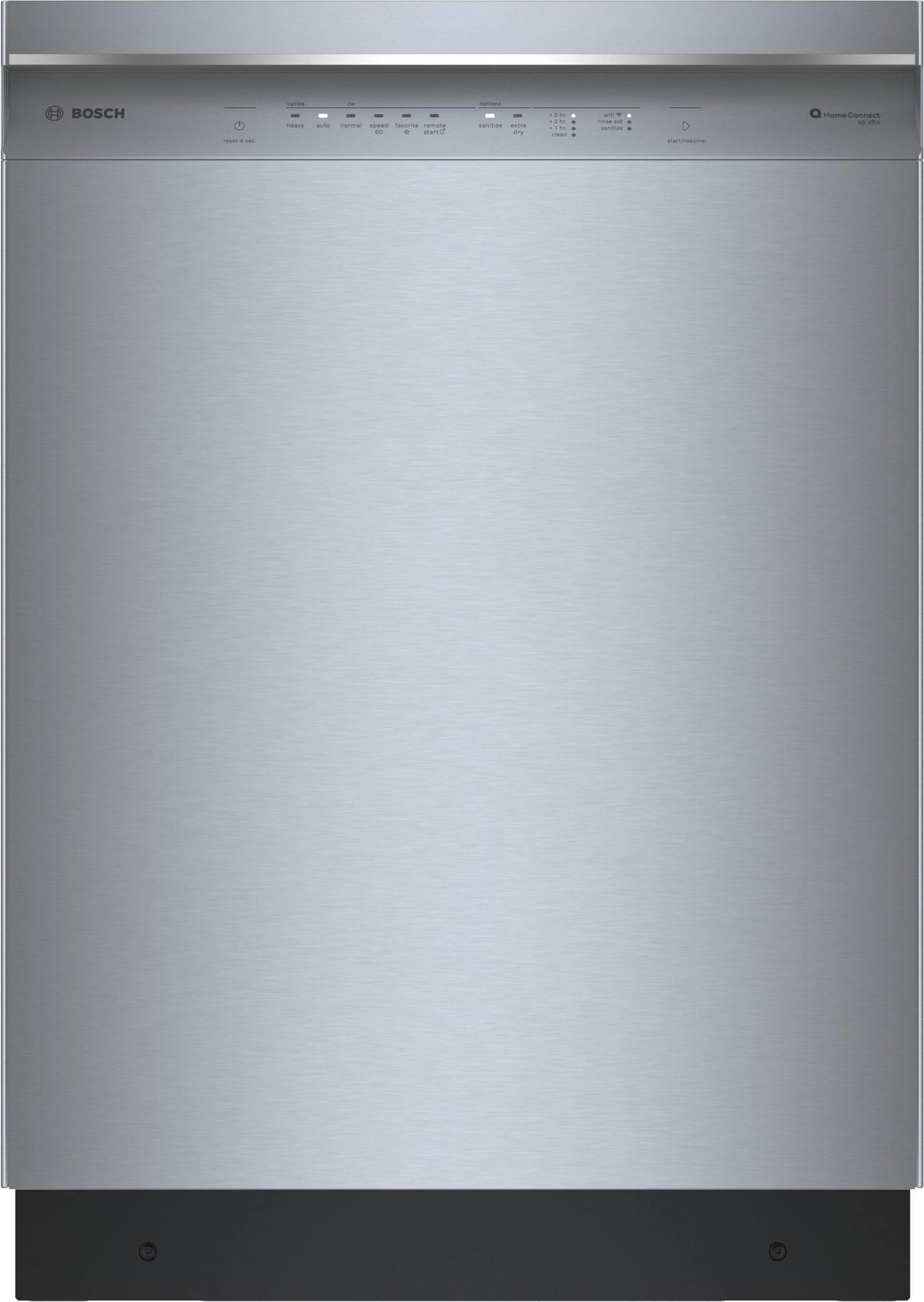 Bosch - 300 Series 24" Front Control Smart Built-In Stainless Steel Tub Dishwasher with 3rd Rack and AquaStop Plus, 46 dBA - Stainless Steel