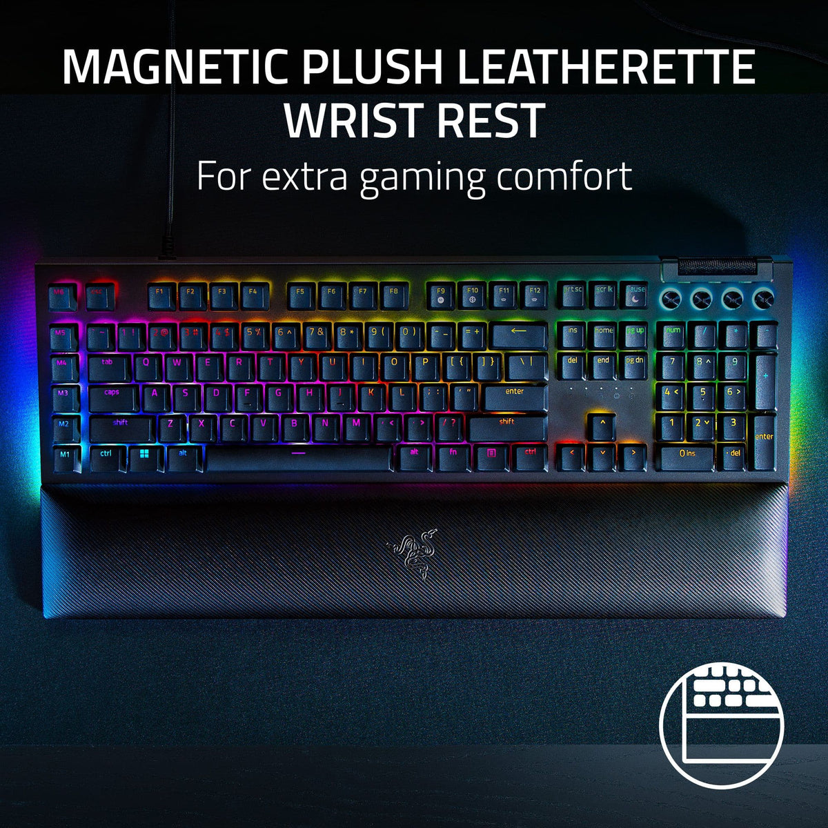 Razer - BlackWidow V4 Full Size Wired Mechanical Green Clicky Switch Gaming Keyboard with Chroma RGB Backlighting - Black
