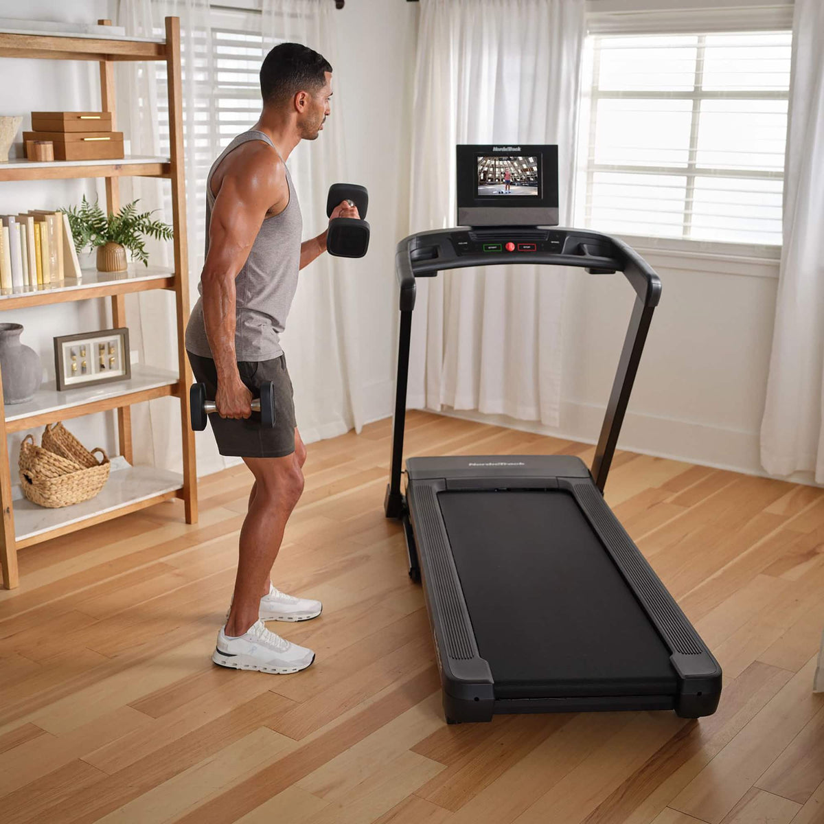 NordicTrack - T Series 10 Treadmill with 10" Tilting Touchscreen and Compact Design - Black