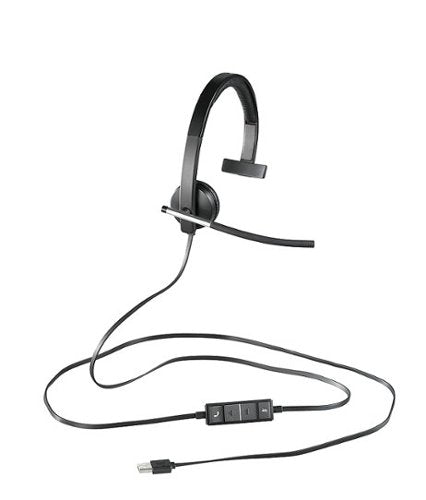 Logitech - H650e Mono Wired On-ear Headset - Black