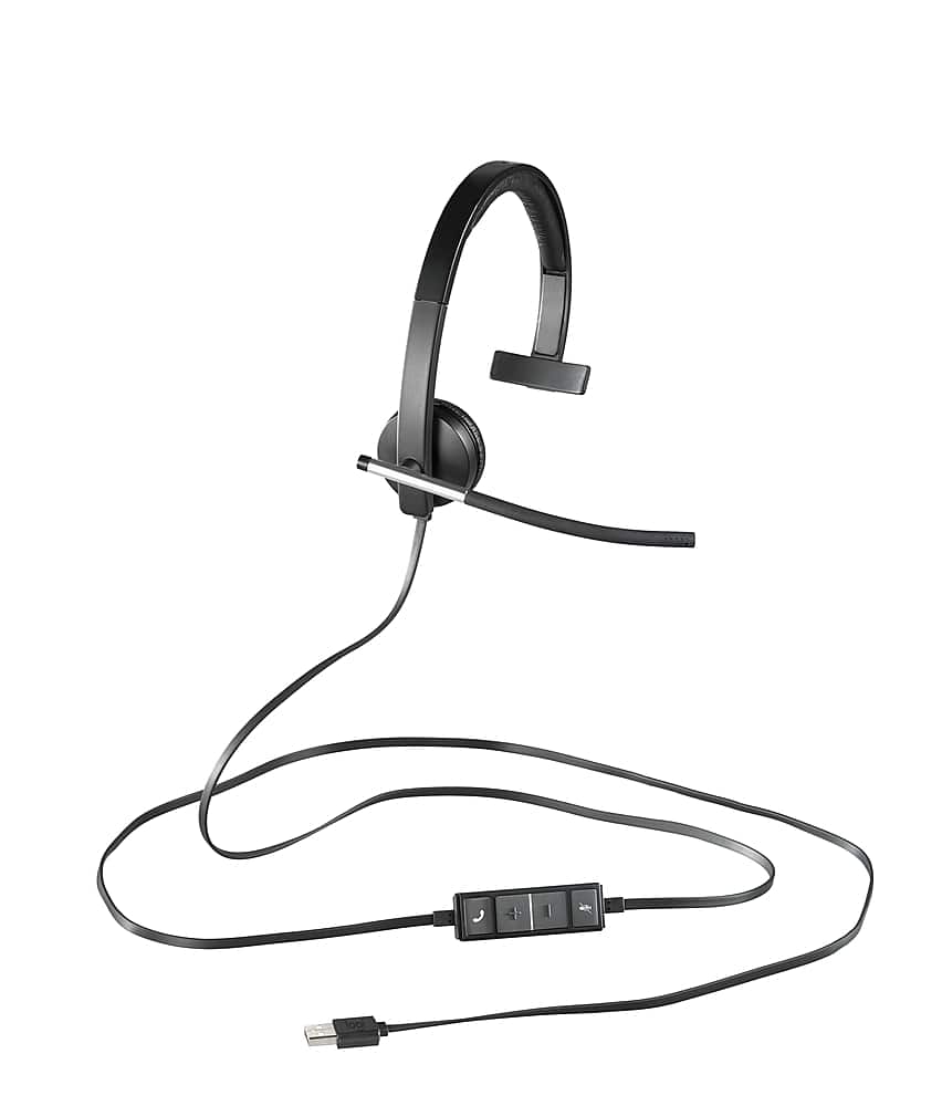 Logitech - H650e Mono Wired On-ear Headset - Black