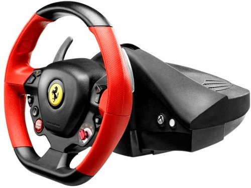 Thrustmaster - Ferrari 458 Spider Racing Wheel & Pedal Set for Xbox One - Black/Red/Yellow