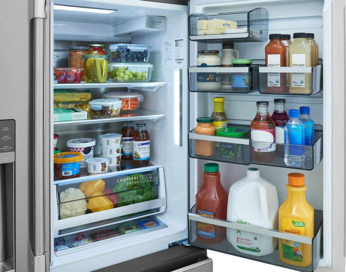 Frigidaire - Professional 36 in. Wide 21 Cu. Ft. Counter-Depth 4-Door French Door Refrigerator with Custom-Flex Temp Drawer - Stainless Steel