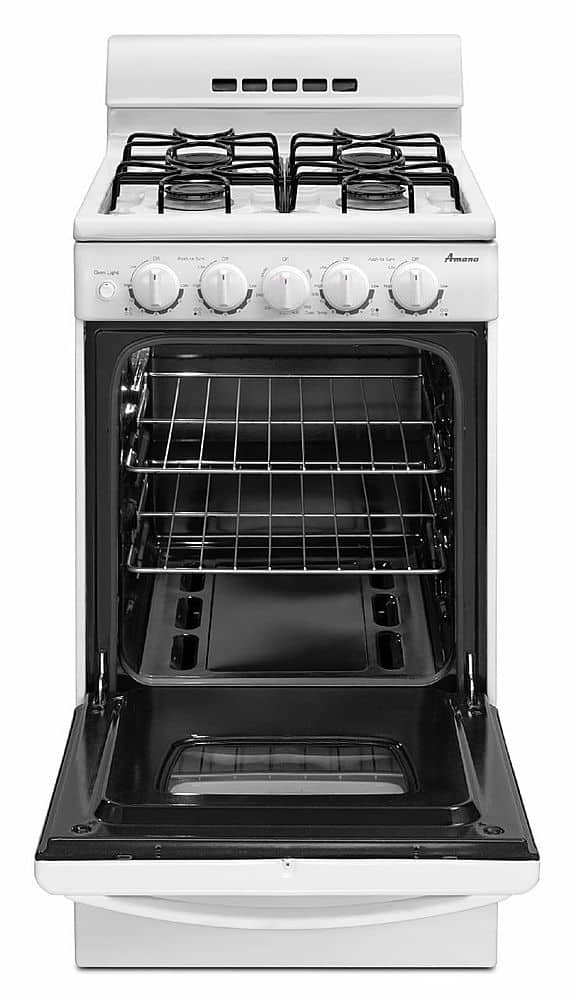 Amana - 20 in. Wide 4 burners 2.6 cu. ft.  Freestanding Gas Range - White