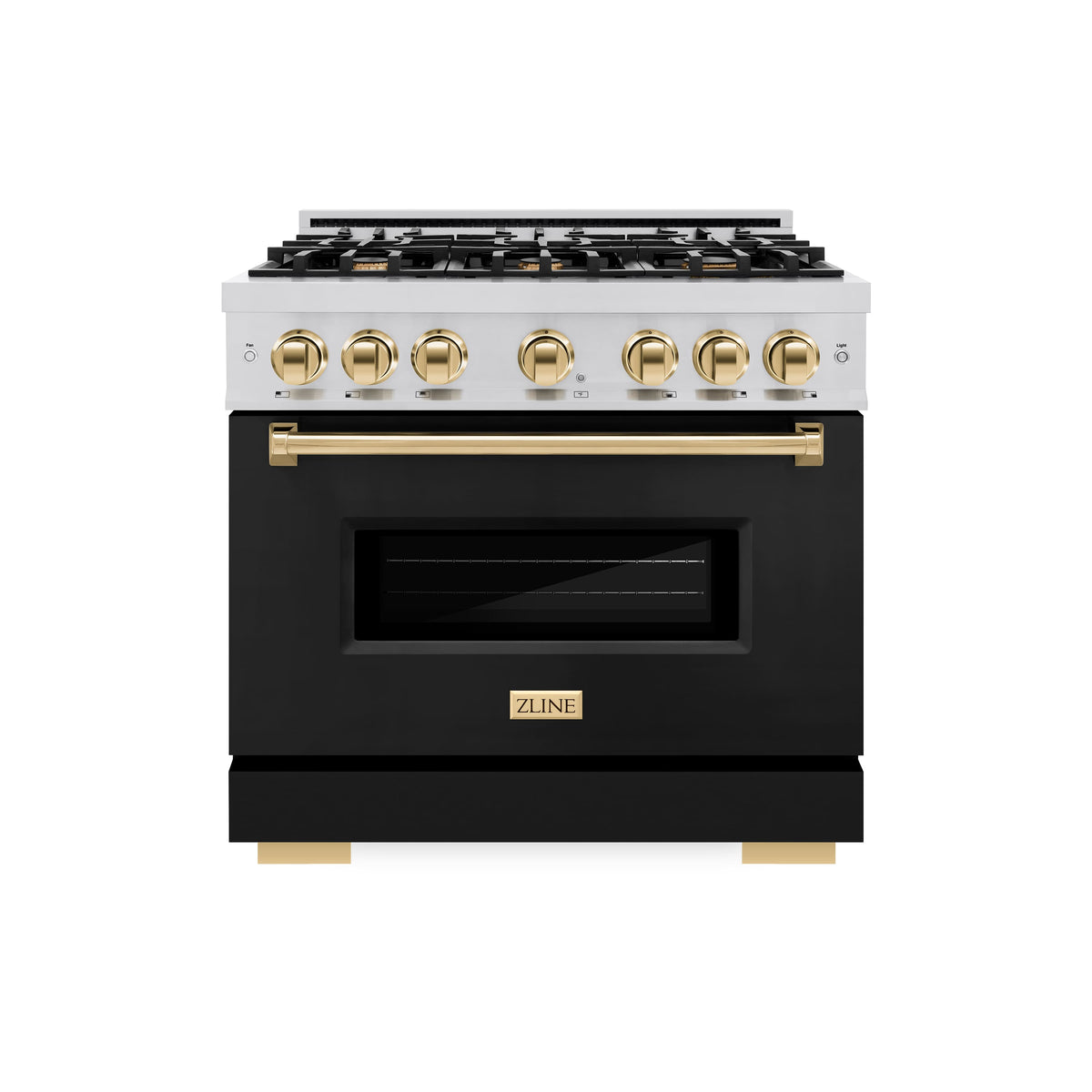 ZLINE - 36 in. Wide 6 Burner Autograph Classic Dual Fuel Range with Gold Accents (CDRZ-BLM-36-G) - White