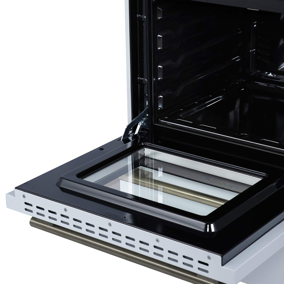 Forno Appliances - 24 in. Wide 4 burner Breno 2.3 Cu. Ft. Freestanding Gas Range with Antique Brass Accents - White