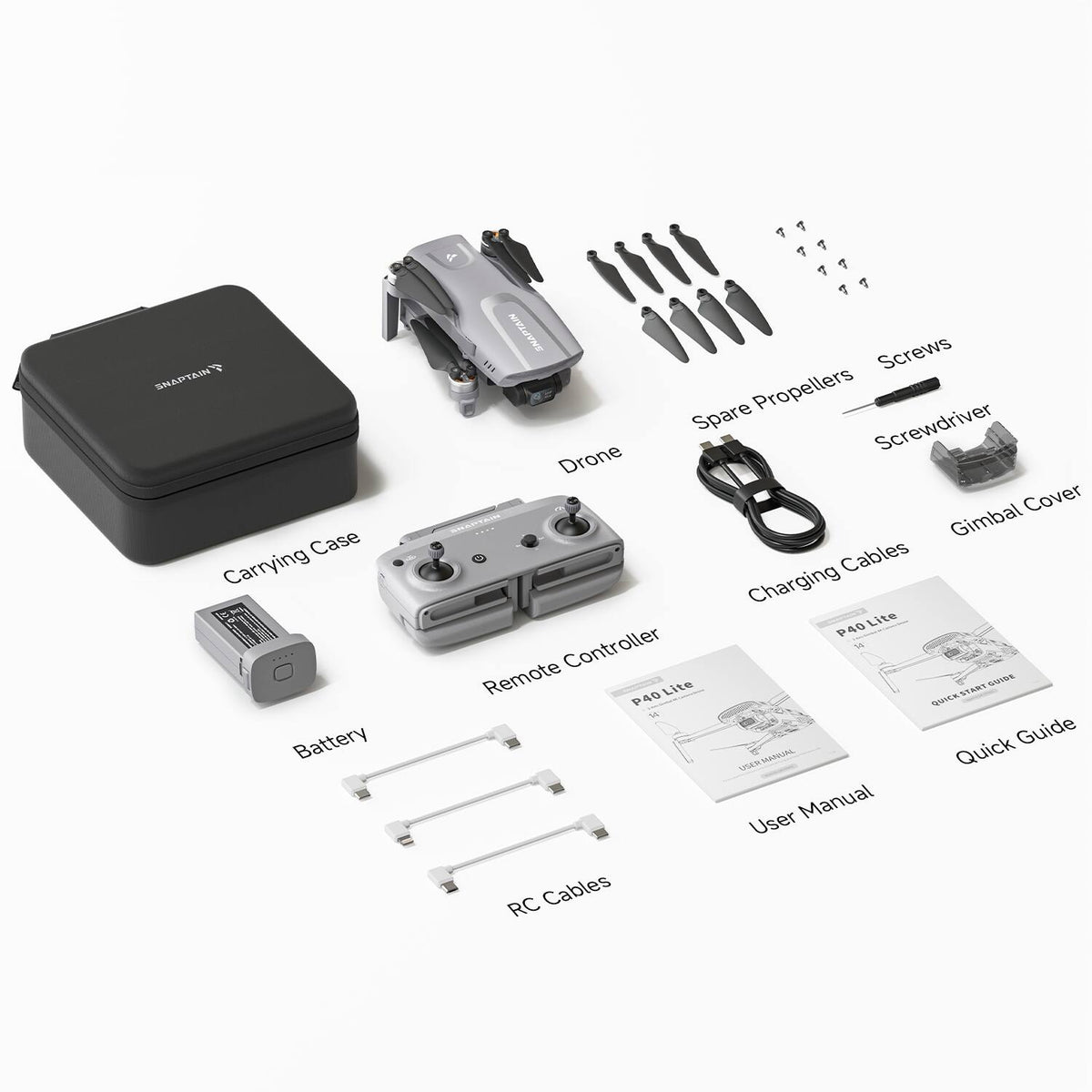 Snaptain - P40 LITE 3-Axis Gimbal Camera Drone - Gray