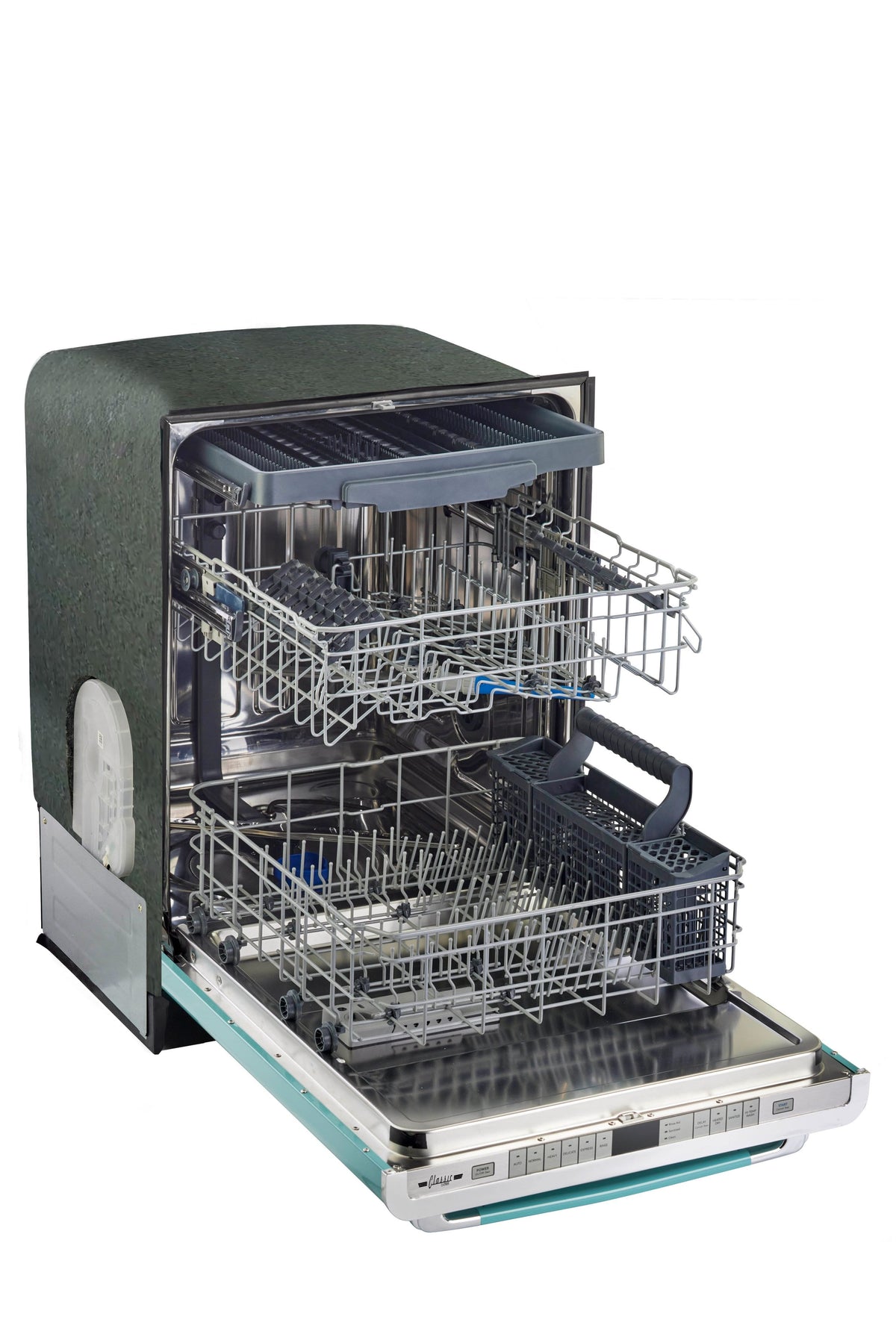 Unique Appliances - Classic Retro 24" Top Control Dishwasher with Stainless Steel Tub and 3rd Rack - Ocean Mist Turquoise