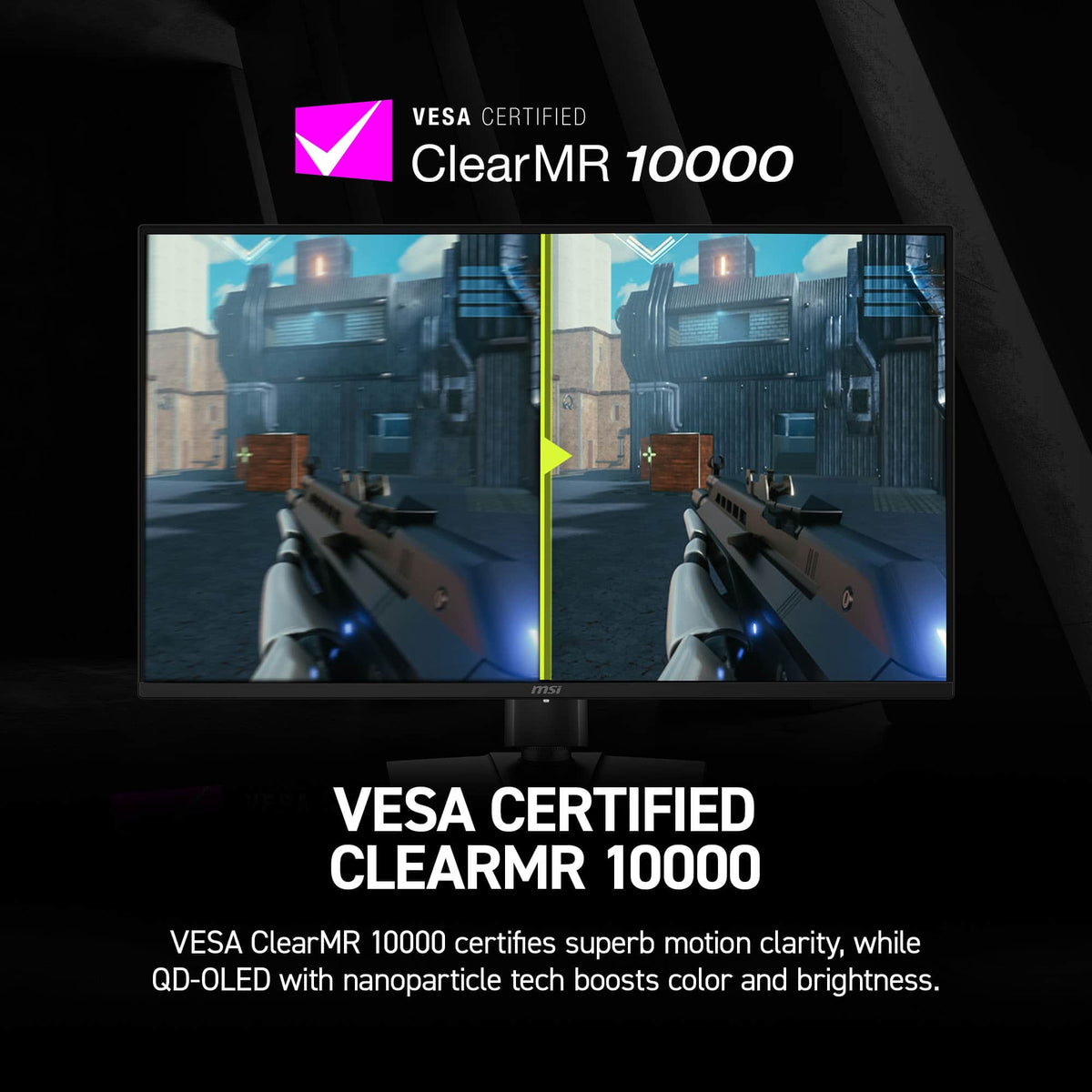 MSI - MAG 322UP QD-OLED E16 32" UHD 165Hz 0.03ms G-SYNC FreeSync Premium Pro Gaming Monitor True Black 400 (DP, HDMI, USB-C) - Metallic Black