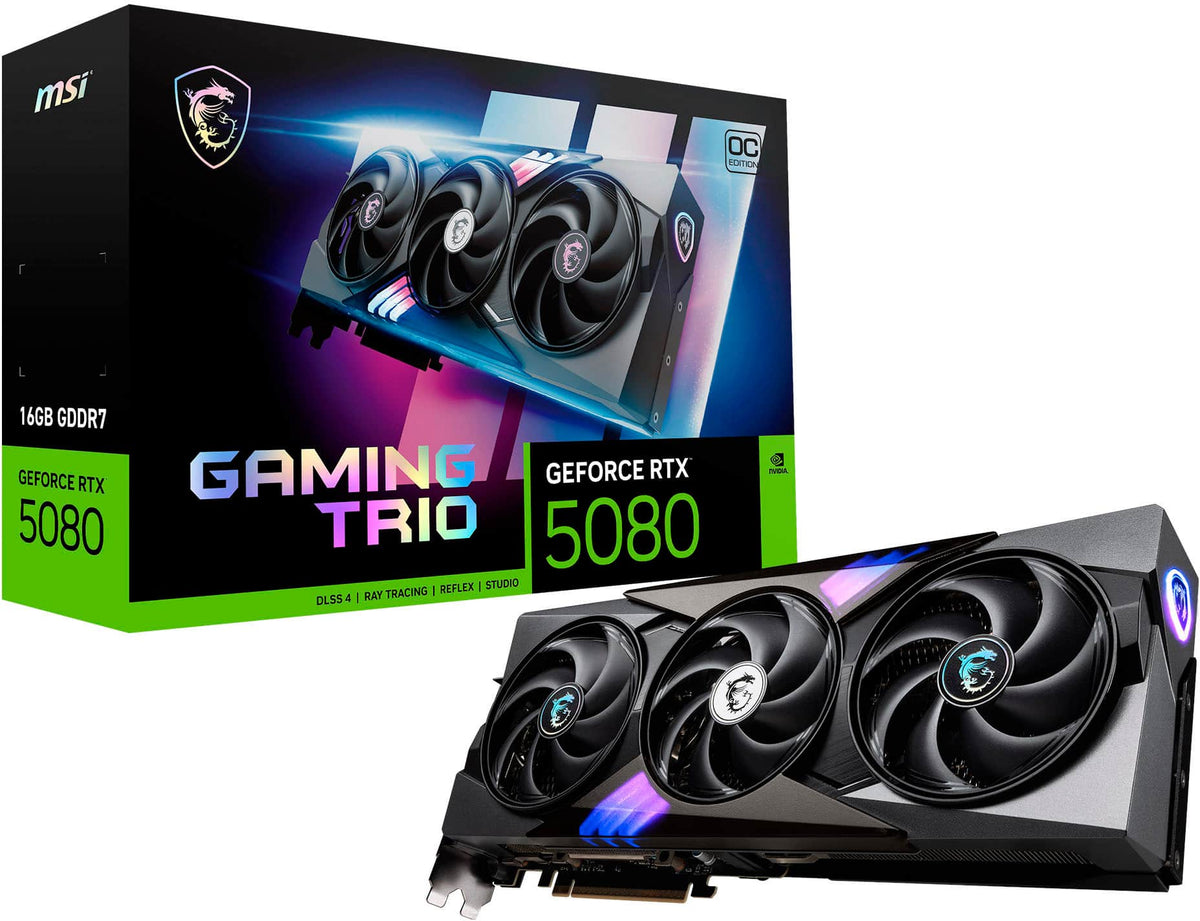 MSI - NVIDIA GeForce RTX 5080 16G GAMING TRIO OC 16GB GDDR7 PCI Express Gen 5 Graphics Card - Black