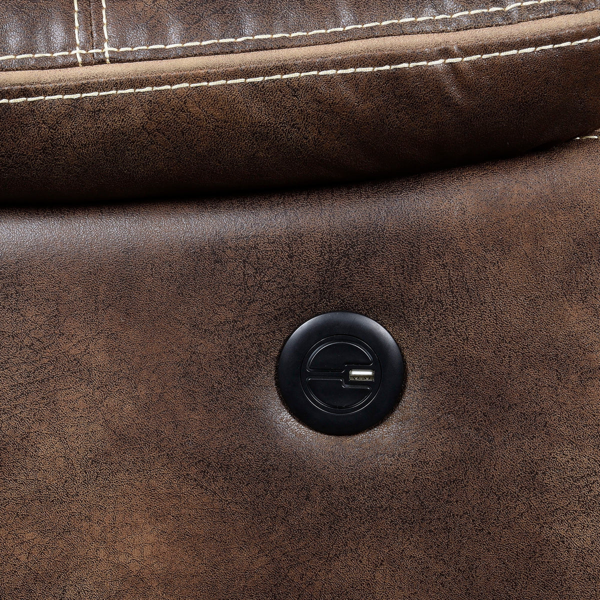Reclining Sofa With USB Charging, Pocket Coil Seating, And Hidden Storage - Brown