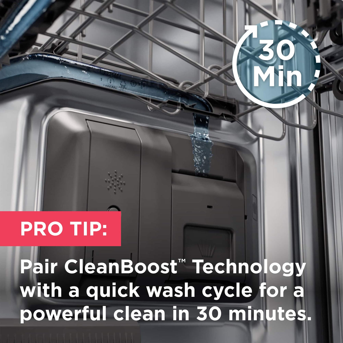 Frigidaire - Gallery 24" Stainless Steel Tub Built-In Dishwasher with CleanBoost Technology - Stainless Steel