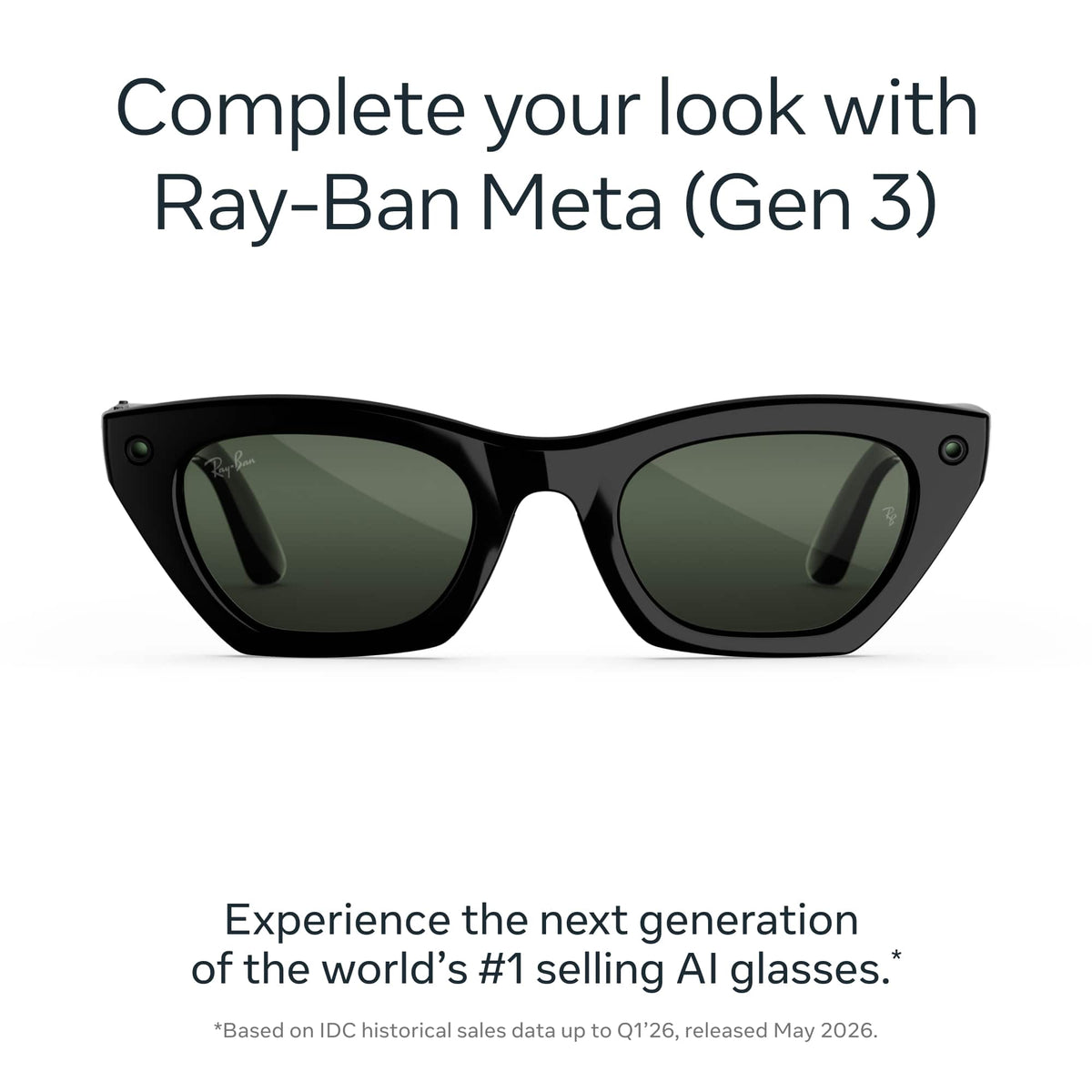 Ray-Ban Meta - (Gen 3) Zena - AI Glasses with Camera - Transitions Graphite Green Lenses - Shiny Black