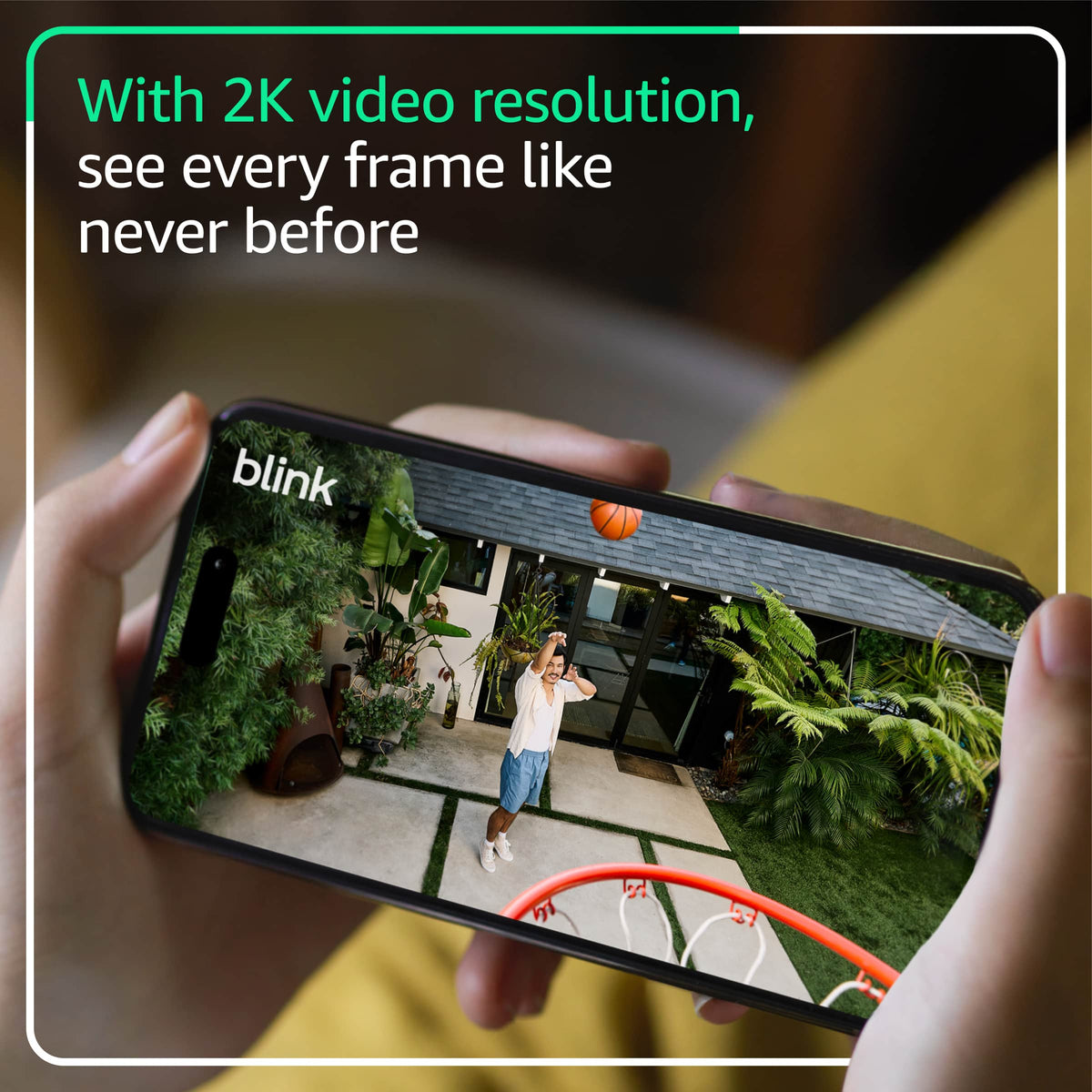 Blink - Outdoor 2K+ Wireless Smart Security Cam, 2K video, Two-way audio w/ noise cancellation, Smart detection - AddonCam - Black