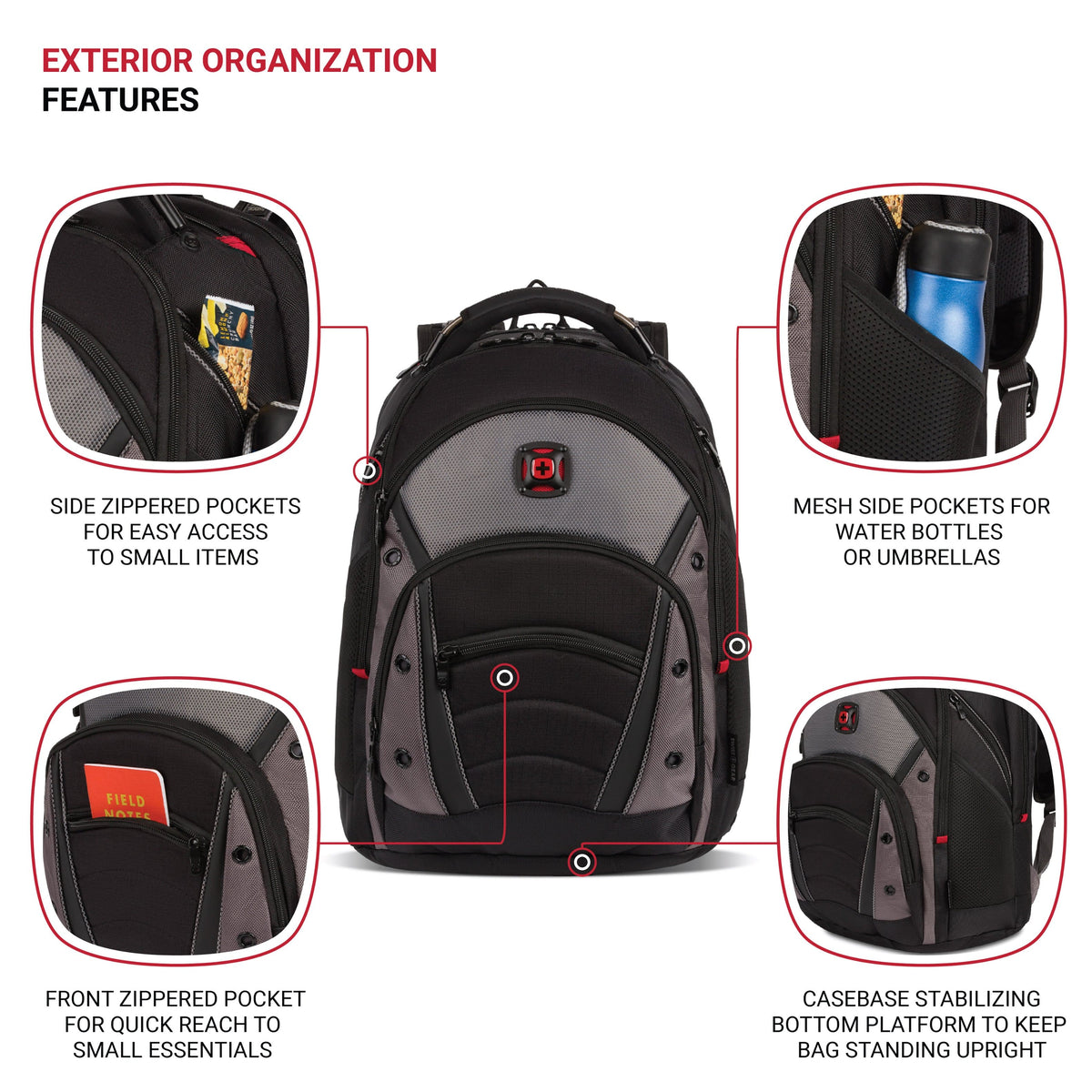 SwissGear - Synergy Backpack for 16" Laptop - Black/Gray