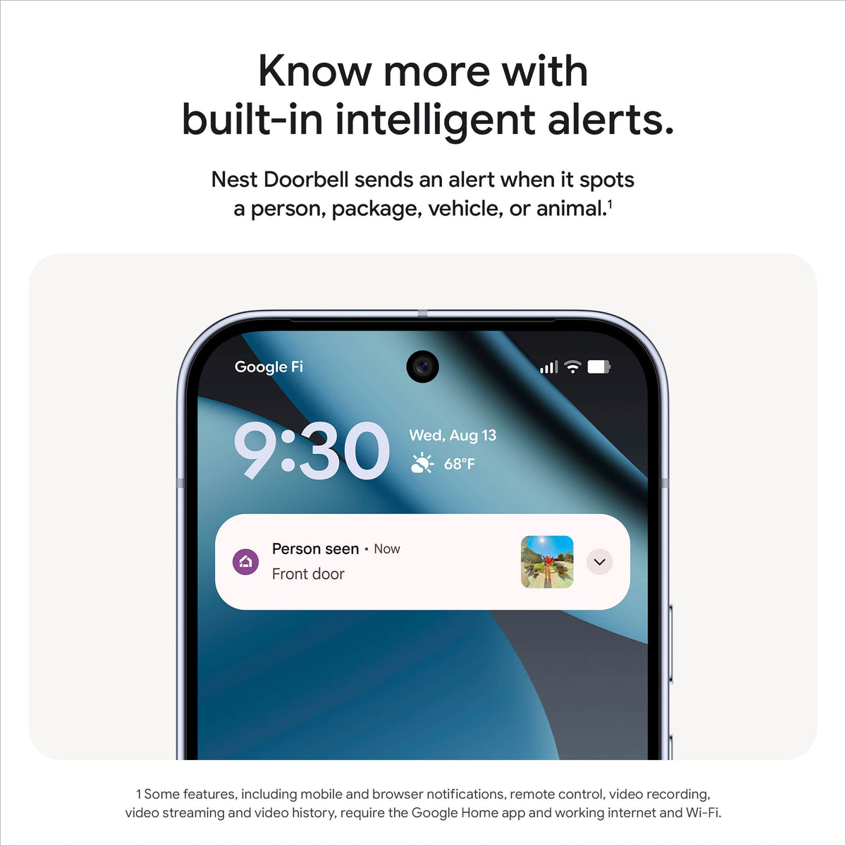 Google - Nest Doorbell (wired, 3rd gen) - Latest Model - 2K Video and Gemini - Hazel