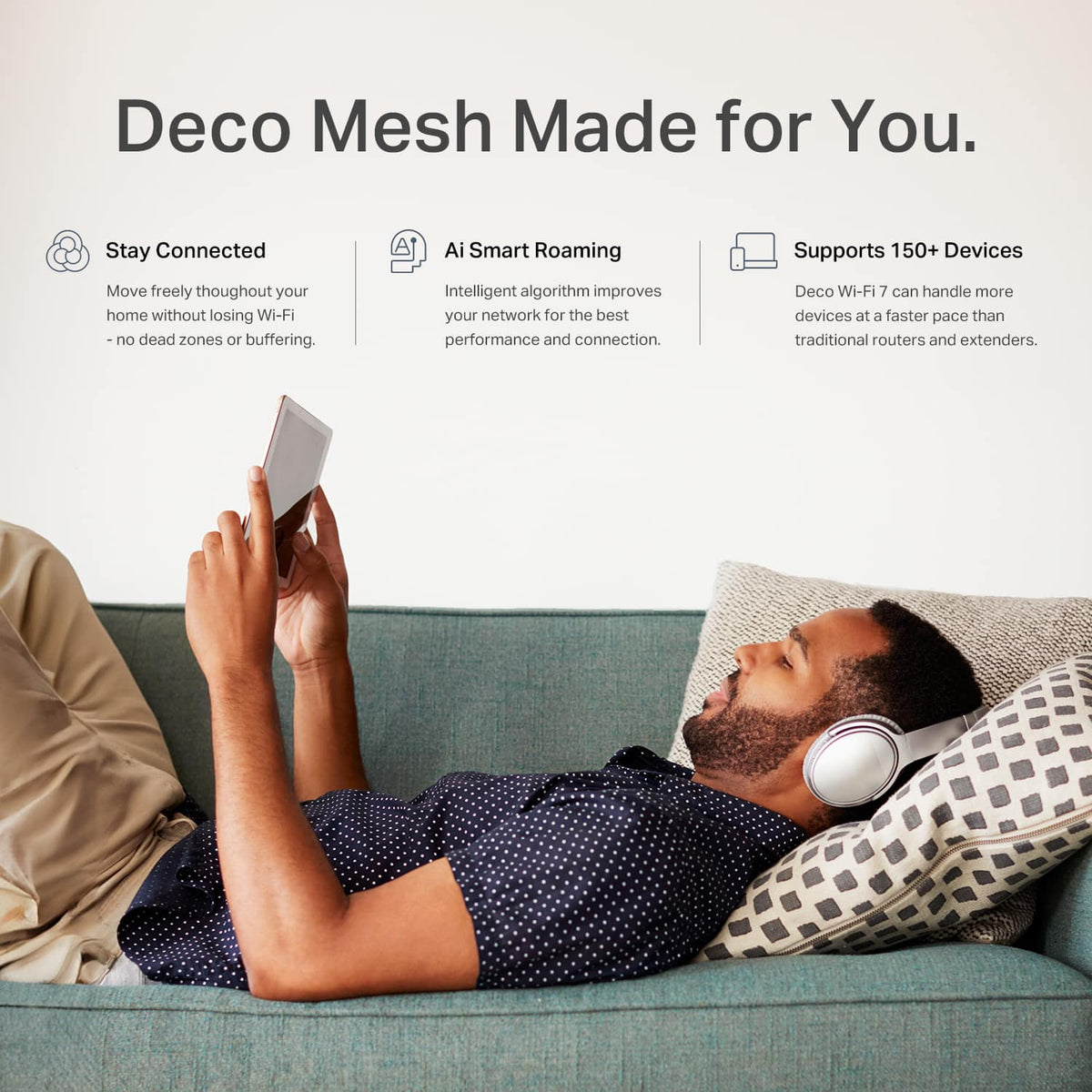 TP-Link - Deco 7 BE3600 Dual-Band Wi-Fi 7 Whole Home Mesh Router System – Deco BE3600 (3-Pack) - White