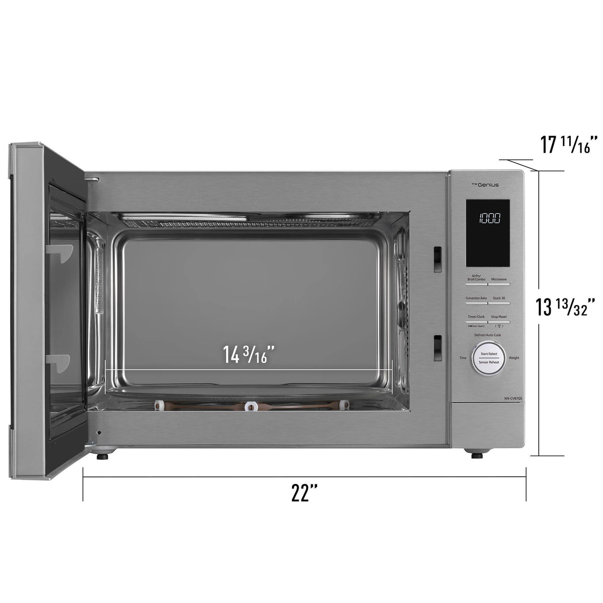 Panasonic - HomeCHEF Connect 4-in-1 Multi-Oven 1.2 Cu. Ft. Microwave, Air Fry, Convection Bake, Broil, with Genius Sensor Cooking - Silver