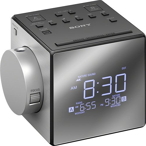 Sony - AM/FM Dual-Alarm Clock Radio - Black/Silver