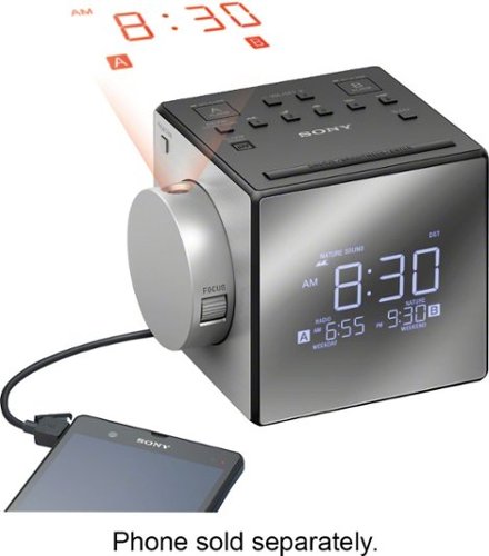 Sony - AM/FM Dual-Alarm Clock Radio - Black/Silver