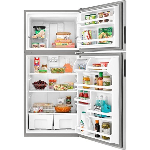 Amana - 30 in. Wide 18 cu. ft. Top-Freezer Refrigerator with Garden Fresh Crisper Bins - Black